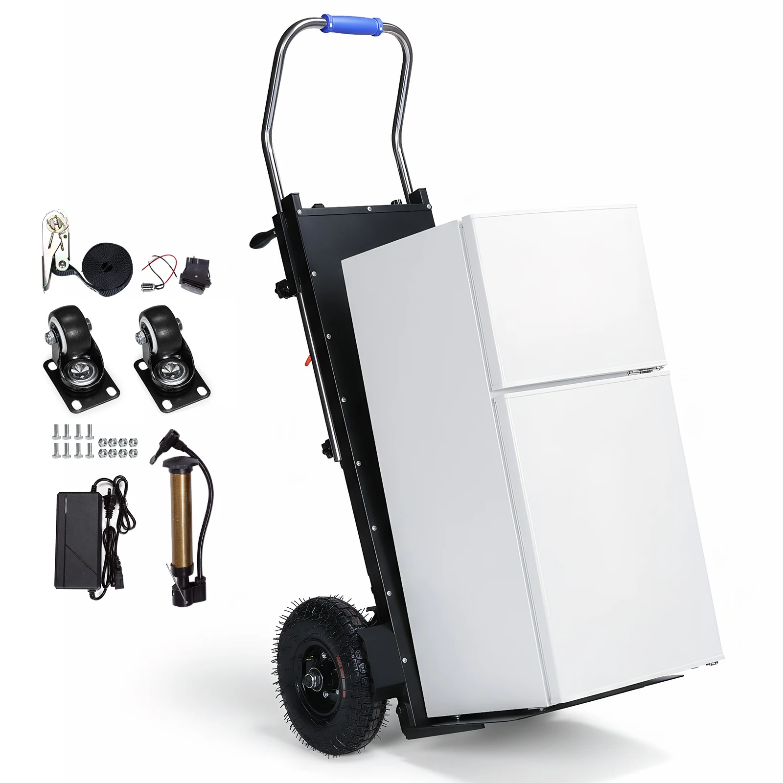 

Heavy Duty Stair Climbing Dolly 1500W Motor 880lbs Load Capacity with Safety Rope for Warehouse Logistics Moving Furniture