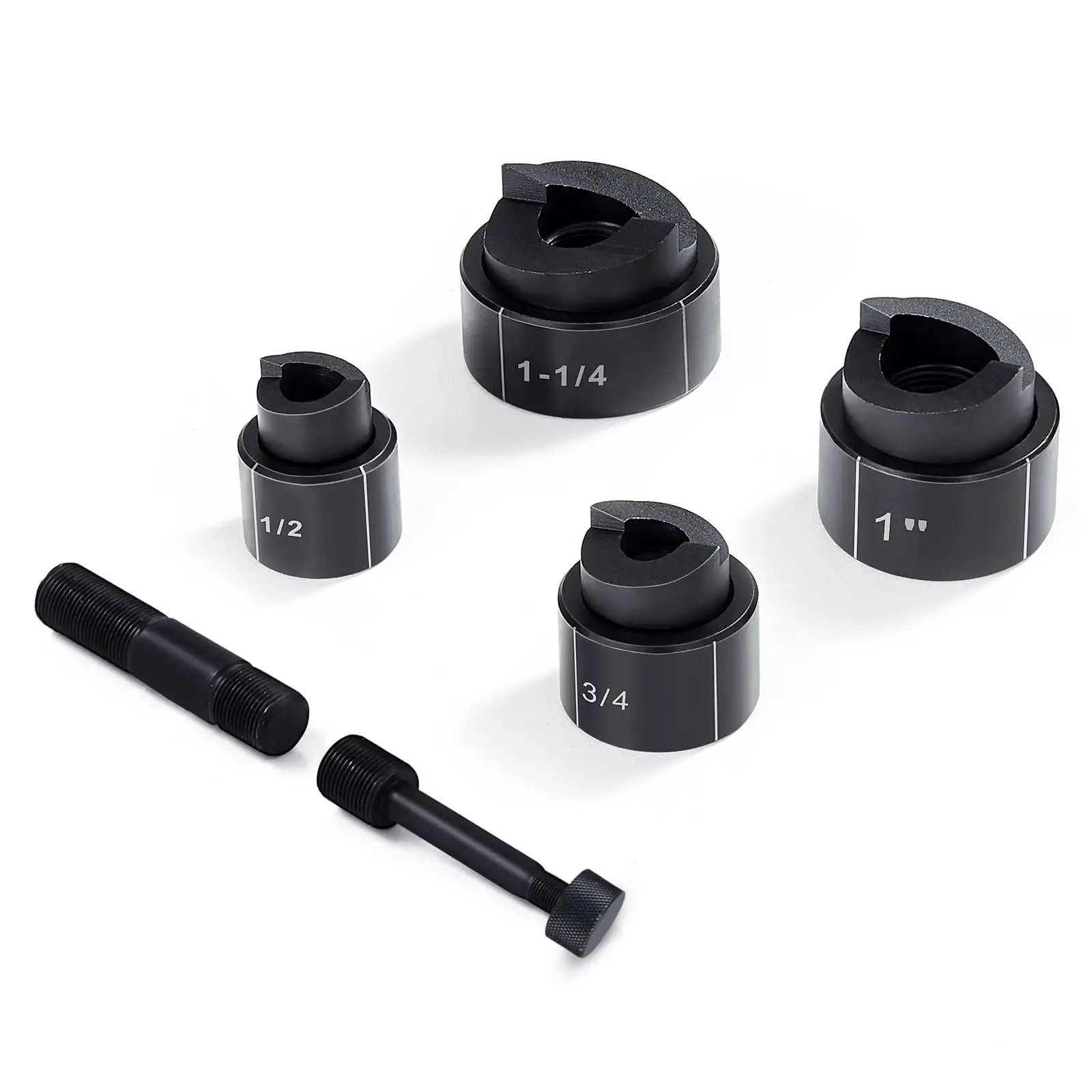 

Hydraulic Knockout Punch Driver Kit Hole Tool 4 Die 1/2", 3/4", 1", 1-1/4"