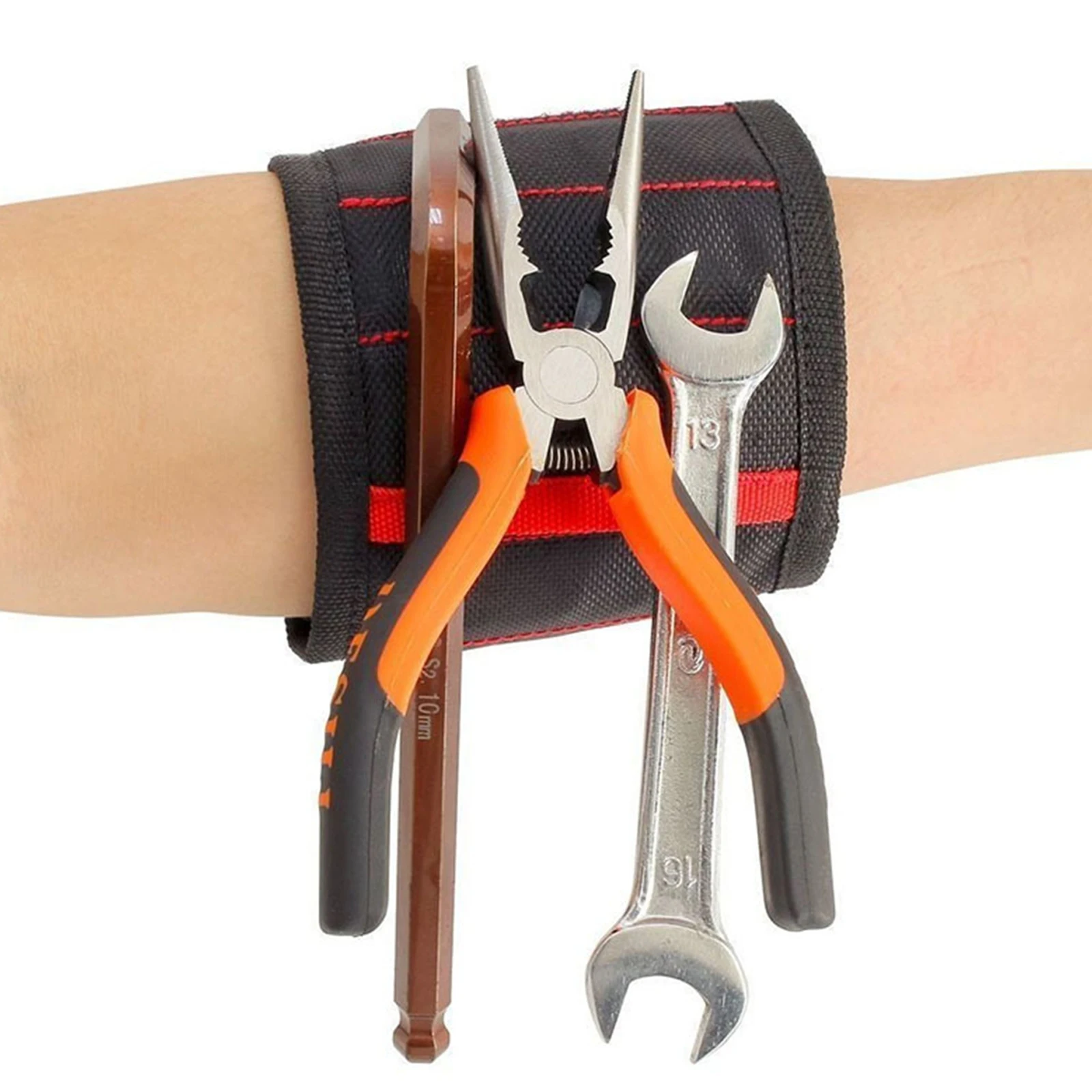 Magnetic Wristband with Super Strong Magnets Holds Screws, Nails, Drill Bit. Unique Wrist Support Design Cool Handy Gadget Gifts view 4