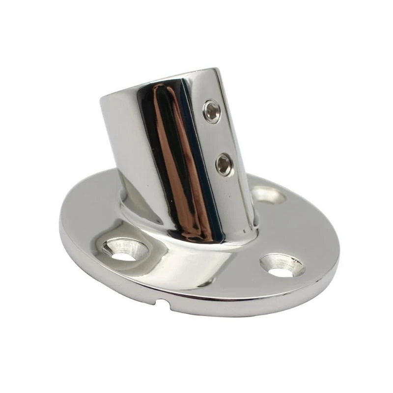 Heavy Duty 316 Stainless Steel Marine Grade Casting Boat Hand Railing Fittings Round Base 60 Degree Tube Base 22mm 25mm