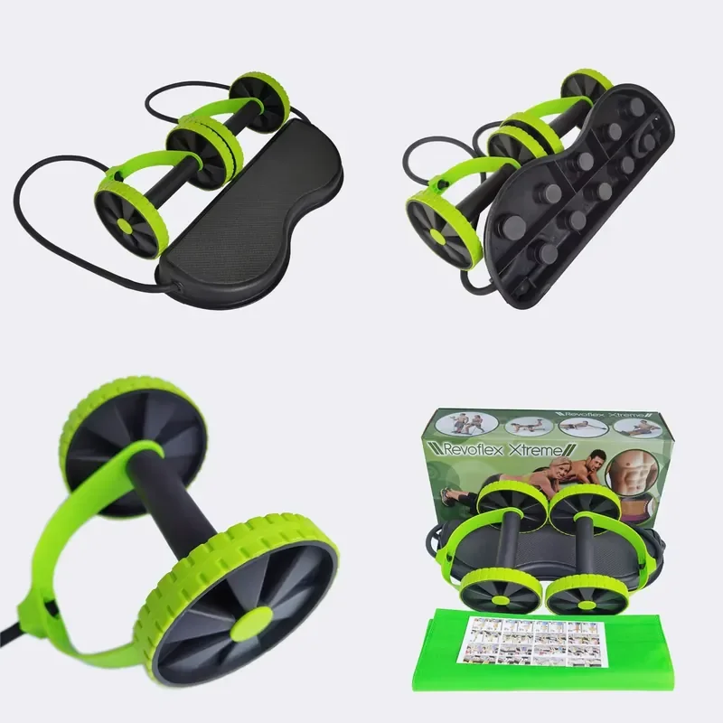 for Revoflex Extreme Multifunctional Double Wheel Abs Trainer with Tension Rope Home Safety Workout Kit