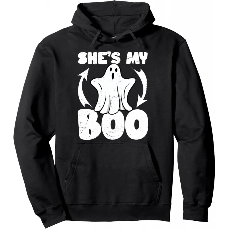 

She's My Boo Ghost Matching couple Happy Halloween Pullover Hoodie