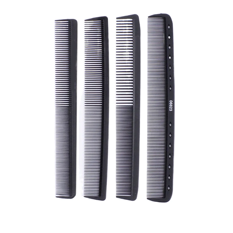 

Barbershop High Quality Black Straight Hair Combs Salon Hairdressing Antistatic Carbon Fiber Comb For Barber Hair Cutting Tools
