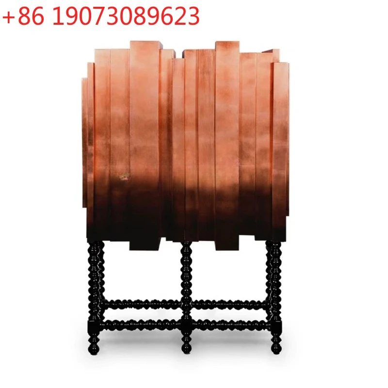 

Средневековый художественный обеденный боковой шкаф из цельного дерева, постепенная смена, ручная роспись, высококачественный домашний шкафчик для гостиной, настенный высокий шкаф