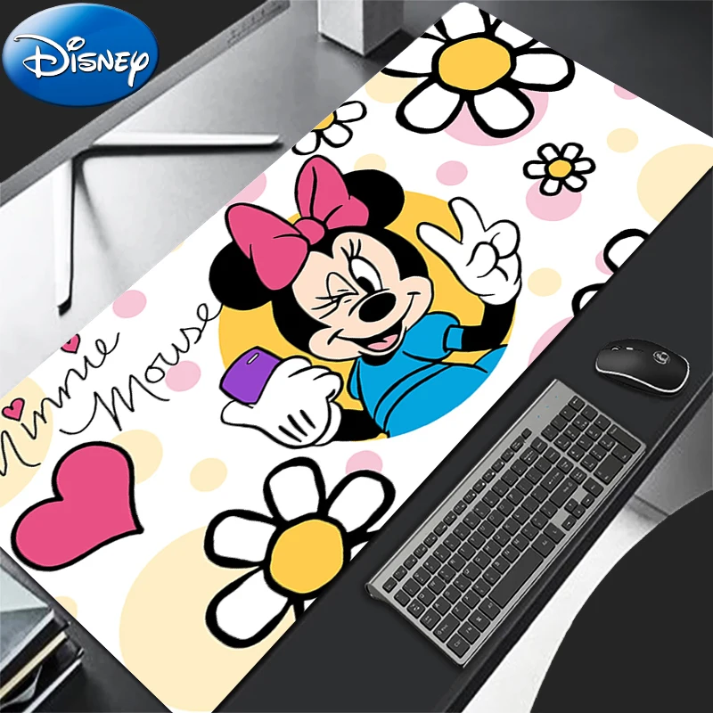Alfombrilla de ratón para juegos, alfombrilla de ratón con flores rosas para ordenador, alfombrilla de escritorio Kawaii m-minnie, alfombrilla para teclado de Anime, accesorios para jugadores, alfombrilla de mesa