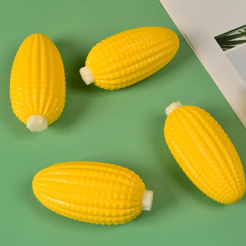4Pcs Lovely Corn Squeeze Stress Balls Soft Tpr Texture Portable Decompression Tool for Anxiety Relief Sensory