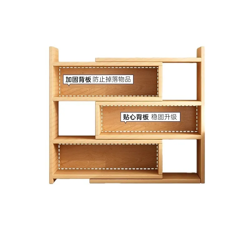 

Solid wood bookshelf Living room retractable bookcase Shelf against the wall Corner cabinet Multi-layer storage