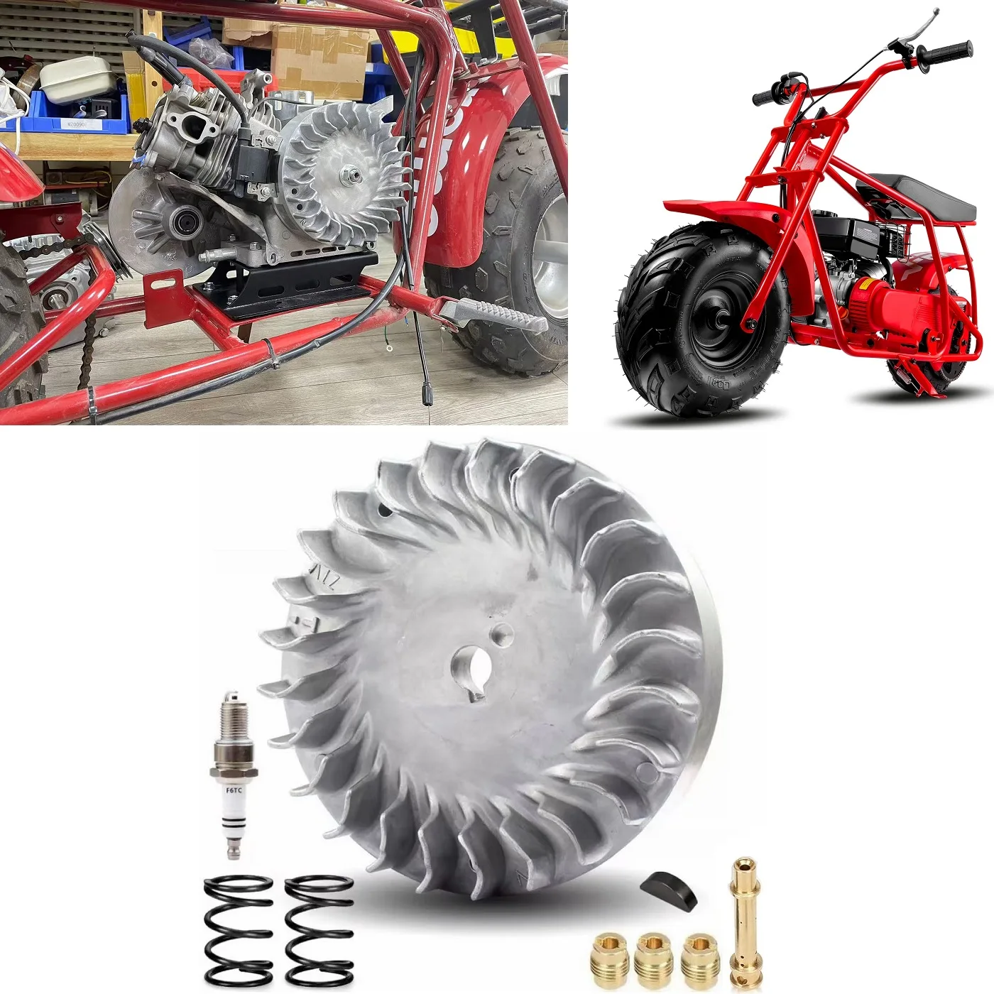 

Suitable for 212cc 196cc CT200U GX160 self-made motorcycle magnetic flywheel fan blade spark