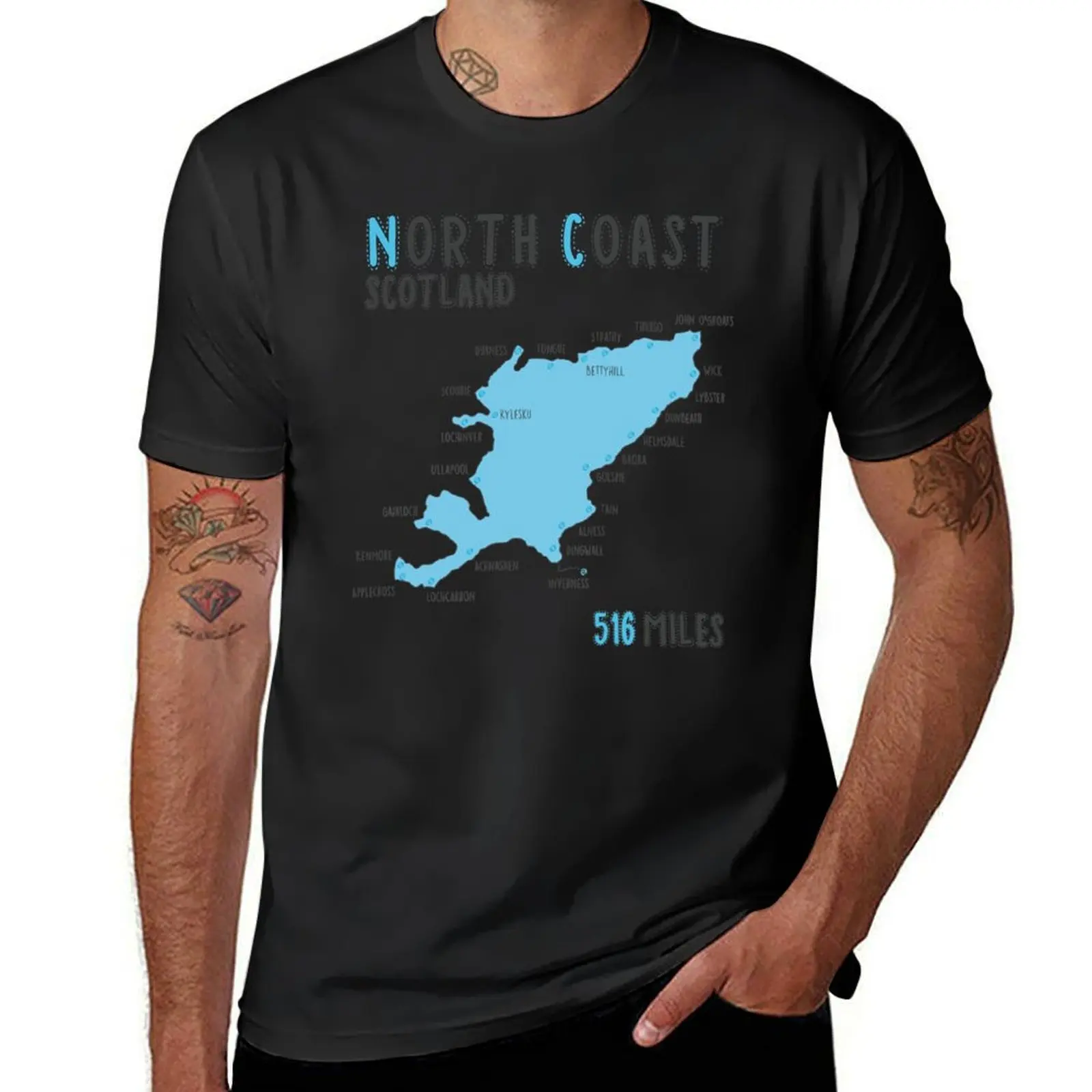 North Coast 516 Miles Driving Route Sotland NC516 T-Shirt vintage Aesthetic clothing clothes for men