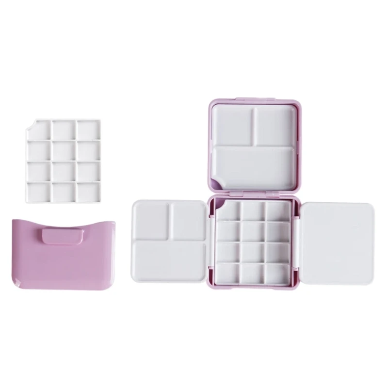 아티스트 학생 수채화 오일 아크릴 구아슈 그림을 위한 브러시 와셔가 있는 휴대용 수채화 페인트 팔레트 상자