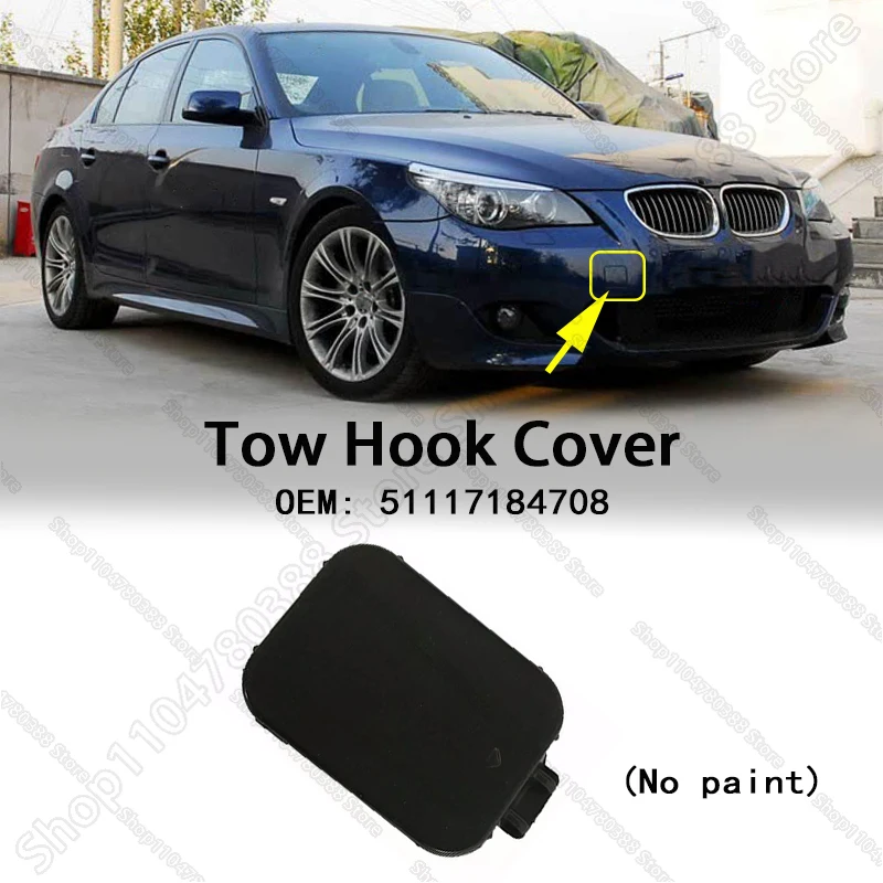 

Front Bumper Tow Hook Cap Cover (No paint) For 2007-2010 BMW 528i 528xi 535i 535xi 550i (E60 E61) 51117184708
