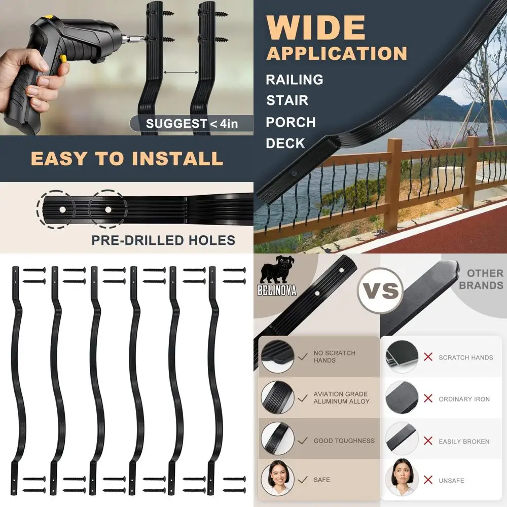 

25-Pack Black Alloy Deck Balusters, 29.5x1 for Composite Deck Railing, Staircase & Outdoor Porch (Shiny Black)