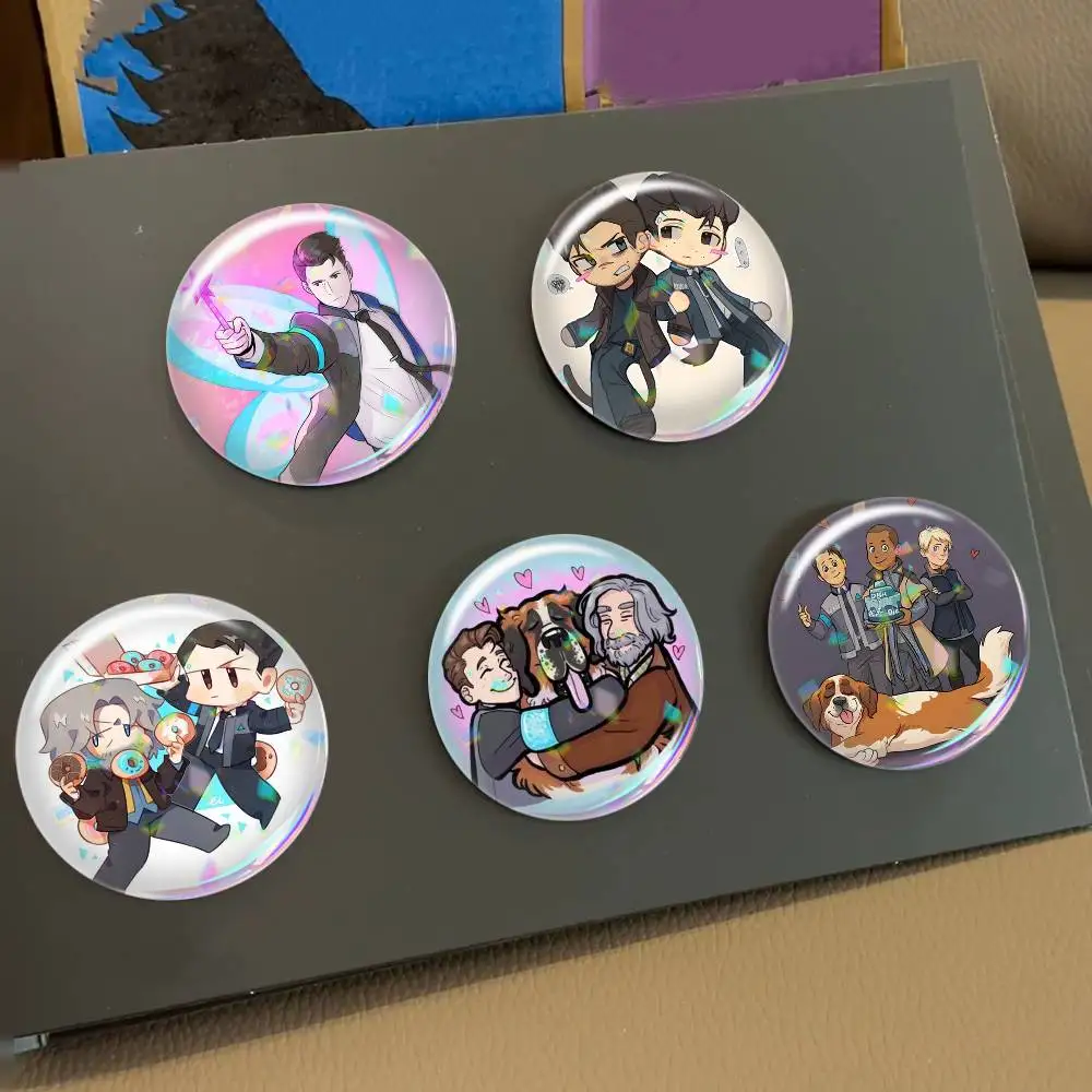 Badge laser du jeu D-Detroit Become Human, applicable aux sacs à dos, vêtements, chapeaux, accessoires créatifs décoratifs