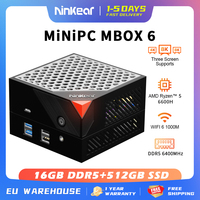 Ninkear Acoveita MINIPC MBOX6 AMD Ryzen 5 6600H 16GB DDR5+512GB SSD UP to 3.3GHz WIFI 6 BT5.2 Support 8K Three Screen Windows 11