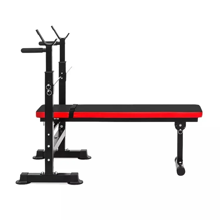 Foldable Workout Fitness Weight Bench Press and Barbell Squat Rack Strength Training for Home Gym