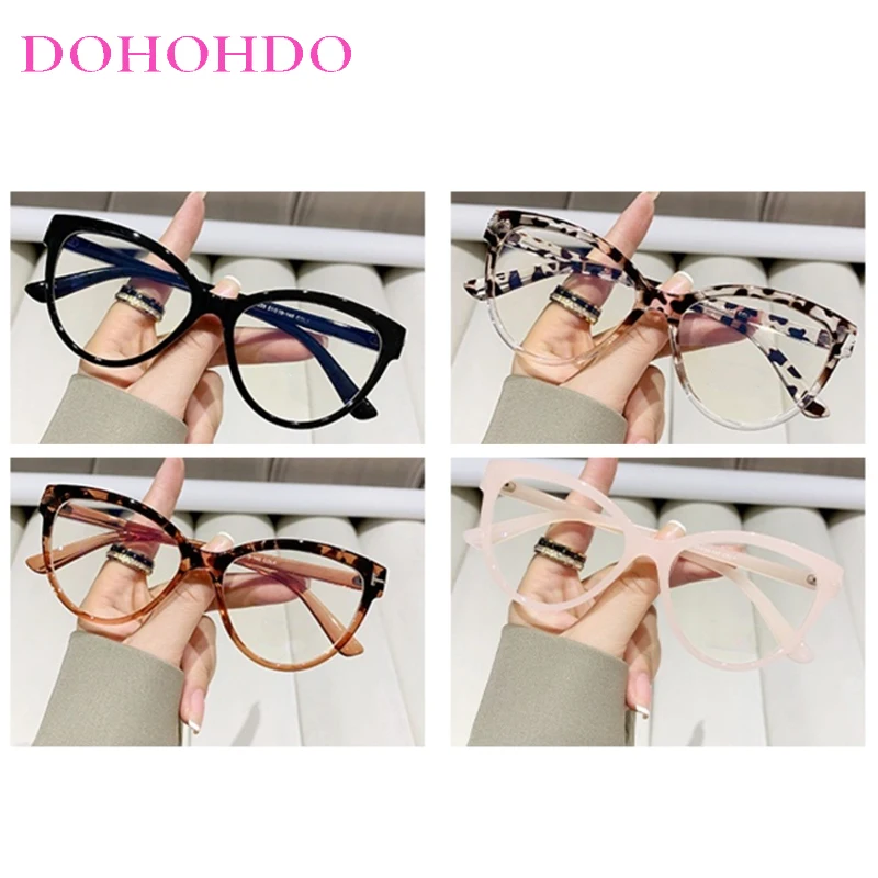 Moda olho de gato óculos ópticos femininos marca designer para homem usar computador trabalho de escritório anti-luz azul retro óculos feminino Очки