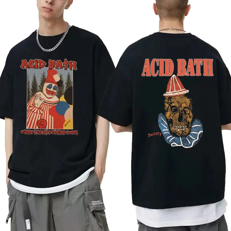 Camiseta con estampado gráfico del álbum Acid Bath When The Kite String Pops para hombre, camiseta vintage de rock gótico, camisetas oversize de hip hop para hombre