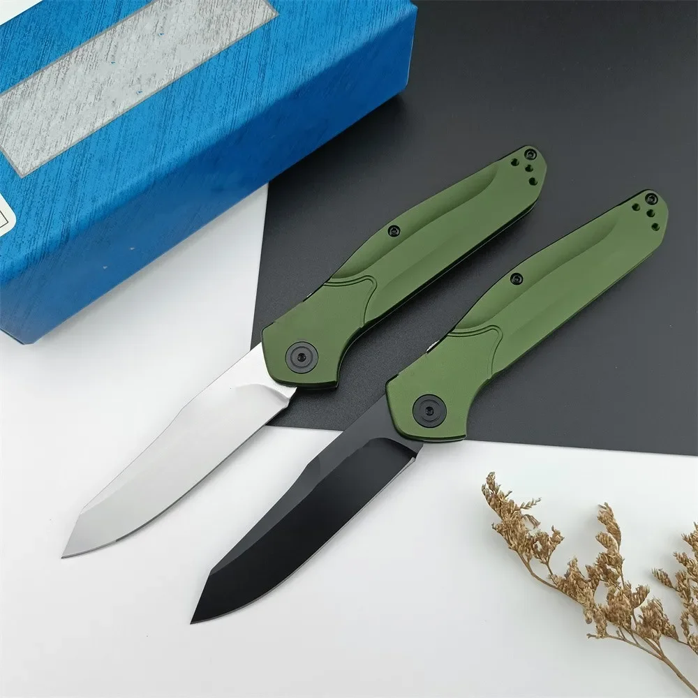 BM 9400 Osborne Pocket Folding Knife D2 Plain Blade Green Aluminum Alloy/Yellow PEI Handle Outdoor Tactical Hunting Utility Tool