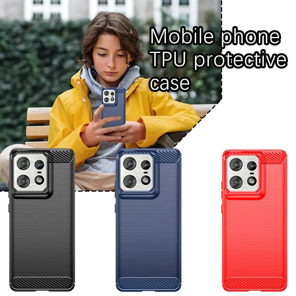 For Edge 50 Pro TPU Carbon Fiber Soft Silicone Back Protective Cover Anti-knock Case Bumpers Anti-Scratch Shockproof S8M5