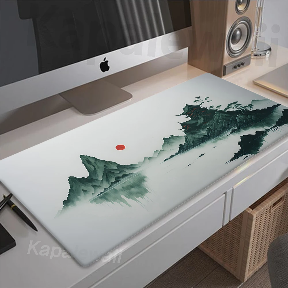 Mountain Serenity Japan Art Large Gaming Mouse Mat Computer Gamer Mouse Pad Office Rubber Mousepad Desk Mat XXL Keyboard Pads