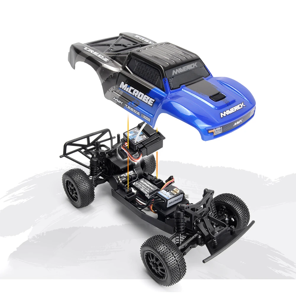 

Радиоуправляемый электрический внедорожник HPI Maverick 1/24 MICROBE SC с двумя колесами на приводе, короткий карданный привод, для взрослых, игрушка, подарок