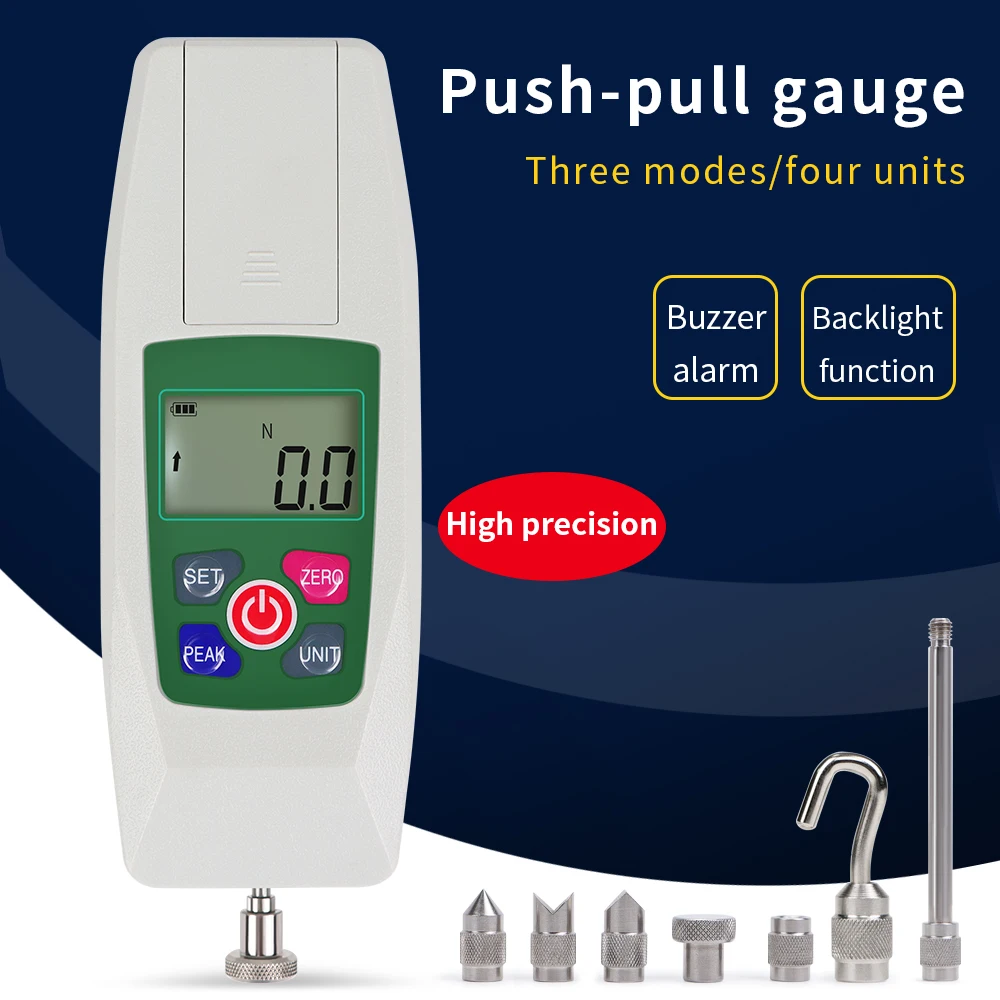 

100N Digital Push-pull Force Gauge With Backlight Electronic Force Gauge Dynamometer Portable Pull Tester N Kg Lb Oz Units