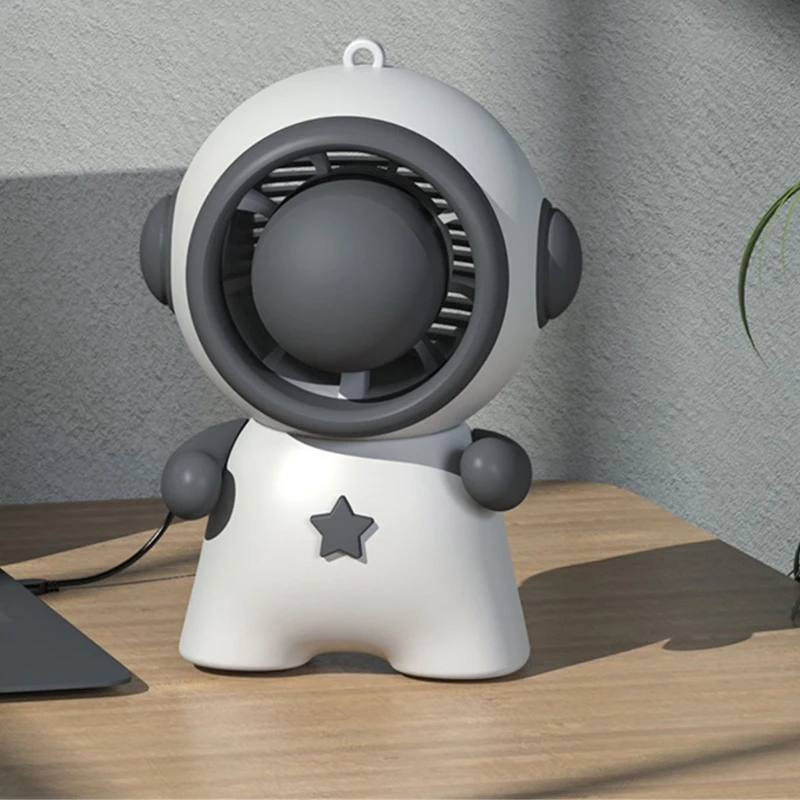 Ventilador رائد الفضاء جيب على ظهره سلسلة المفاتيح USB شحن مروحة في الهواء الطلق كيرينغ