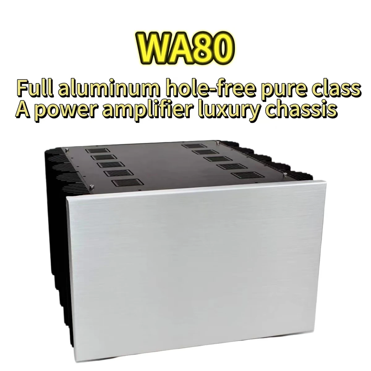 

Цельноалюминиевый роскошный корпус усилителя мощности класса А WA80 (неперфорированный) чистая задняя ступенька