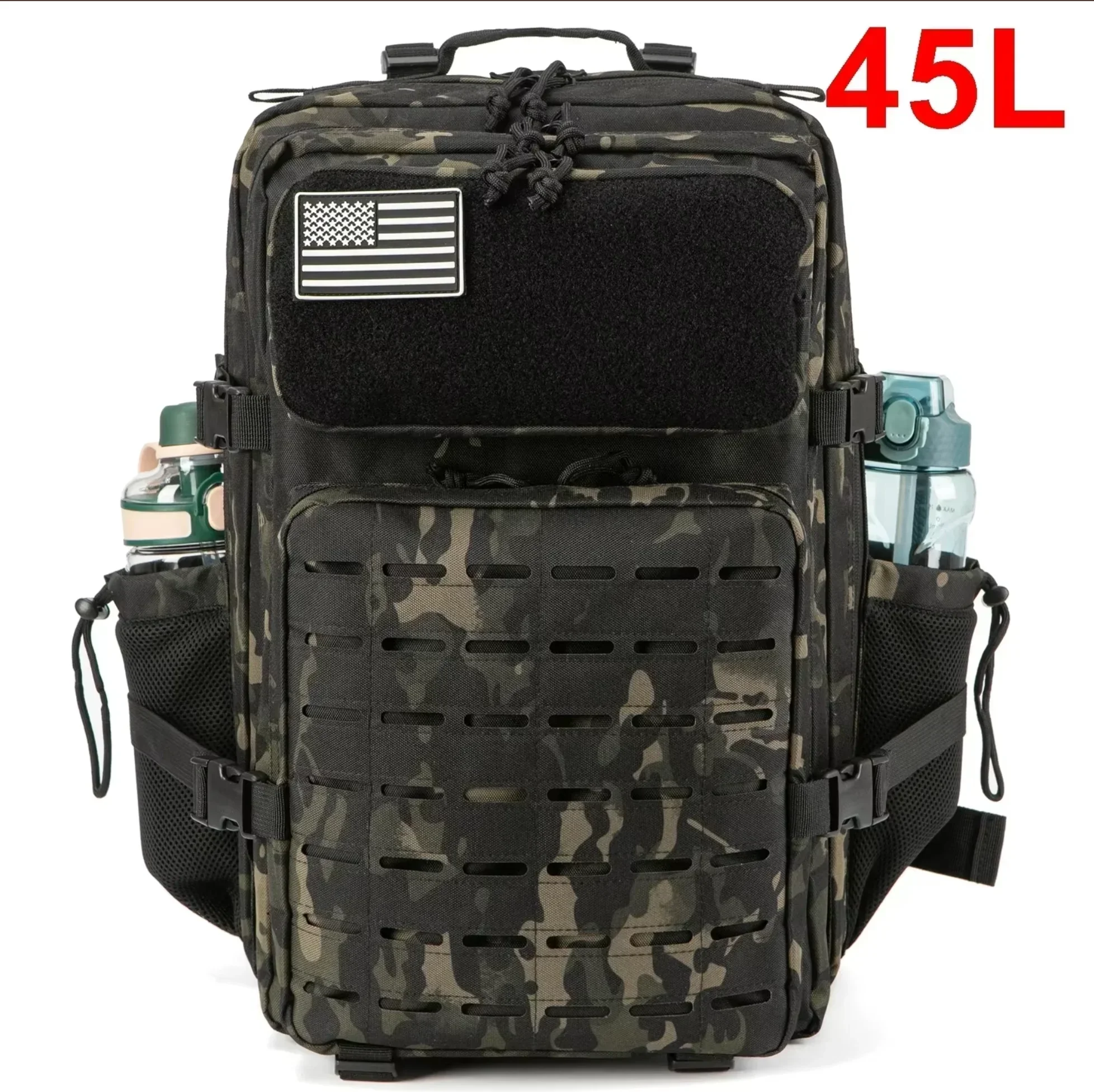 

2525L/45L Tactical Backpack Outdoor for Women/men Laser Cut Molle Hiking 3Day Pack School Bag Gym Rucksack with Dual Cup Holder