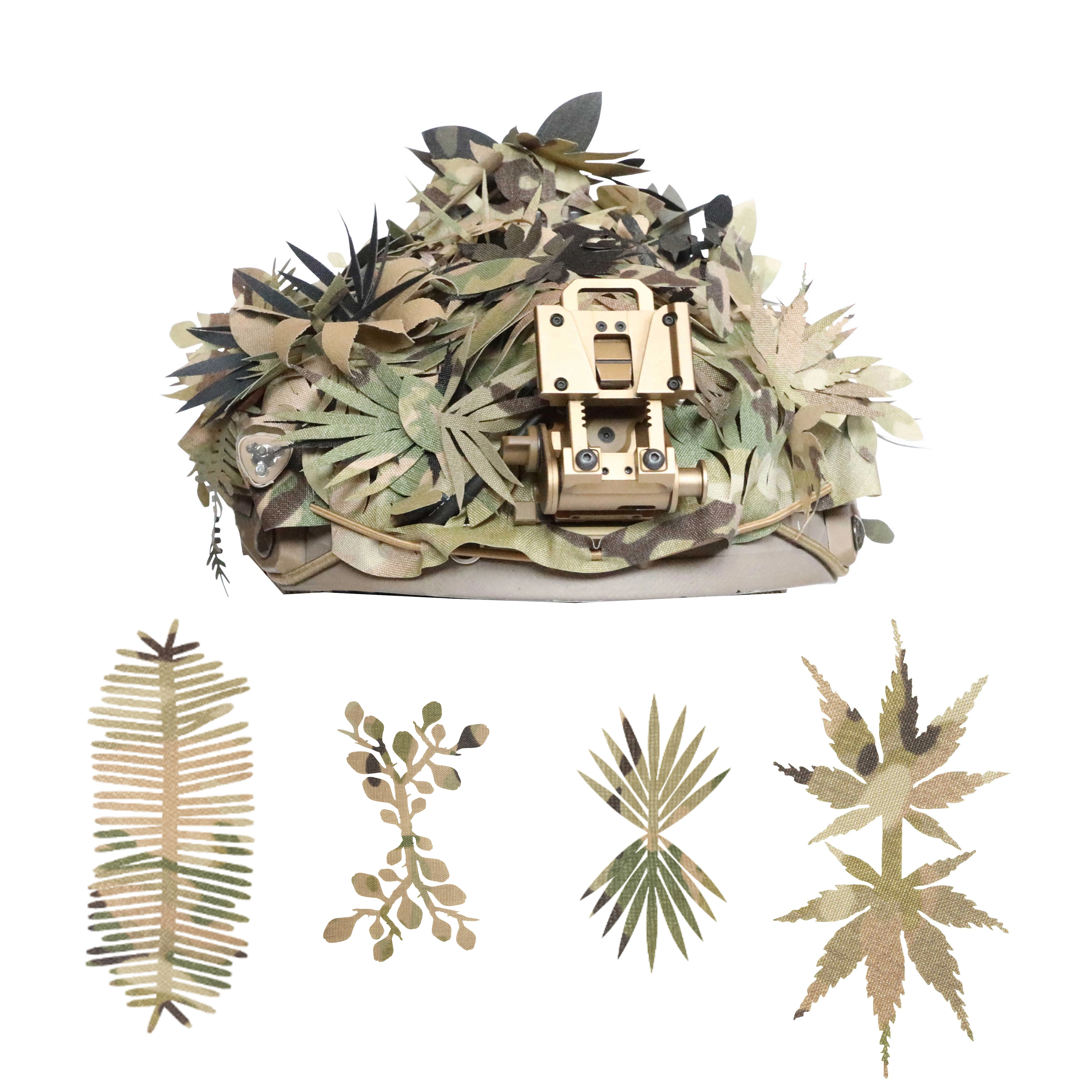 

Охотничий страйкбольный шлем, ткань, 3D модульный камуфляжный чехол для шлема с персонализированными разнообразными листьями, покрывающими травой для DIY