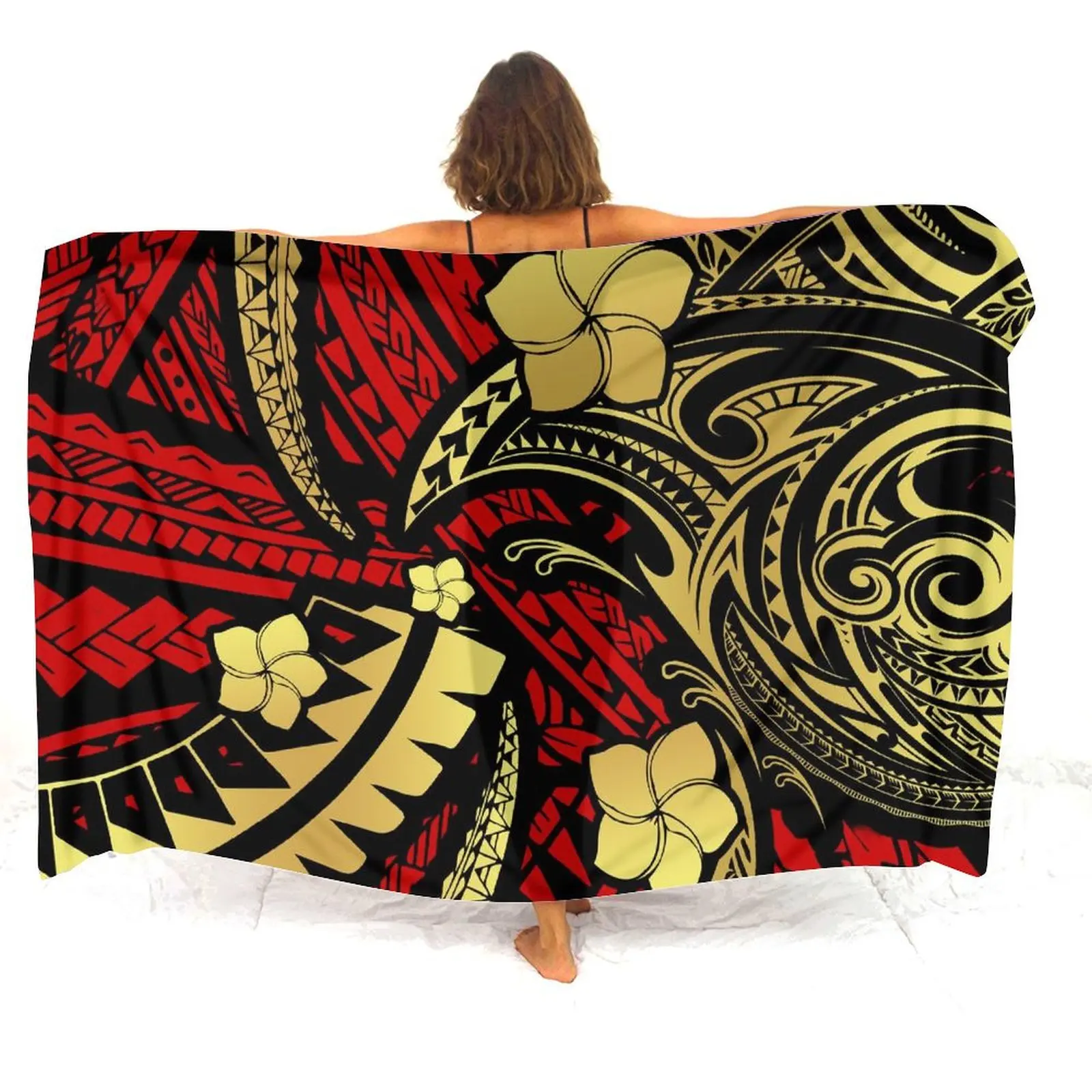 Polynesische aanpasbare strand essentiële dames sarong sjaal zomer strand salon jurk sarong sjaal verkrijgbaar het hele jaar door