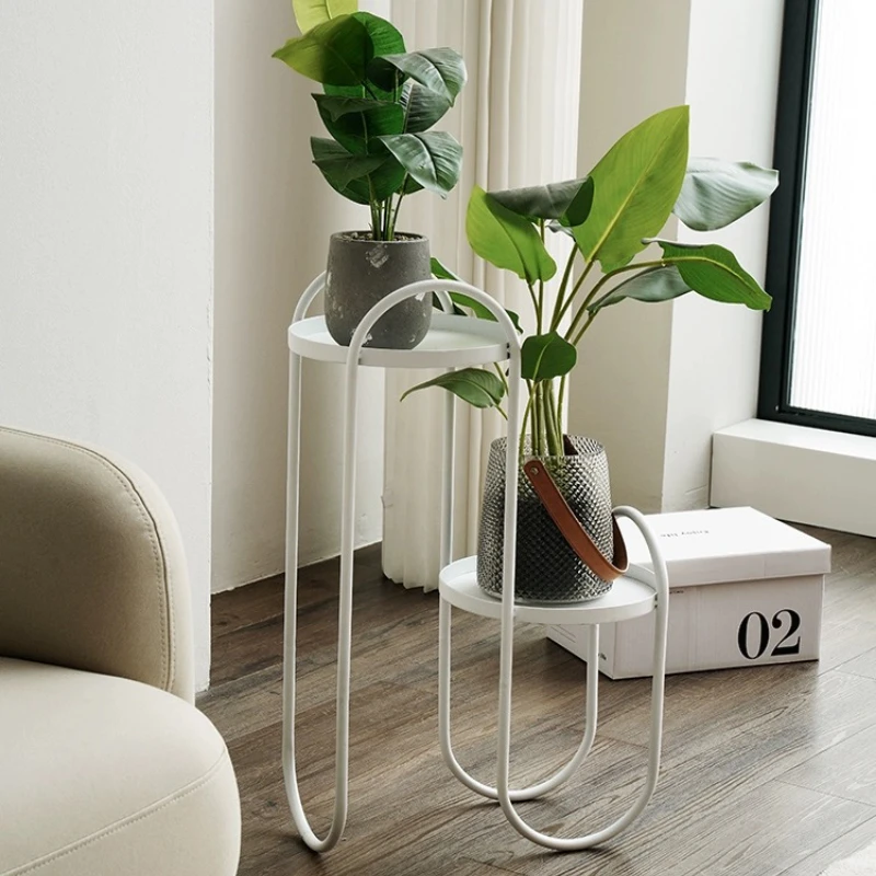 Iron Floor Plant Stand  Stylish Living Room Plant Rack  Movable Balcony Flower Pot Stand Durable Greenery Holder for TV Cabinet