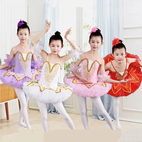 Imagen 2 del producto Vestido de actuación de leotardo de Ballet para bebé, traje de baile para niña, tutú de verano, falda de Ballet para niños, traje para niños, Vestidos, ropa para niñas