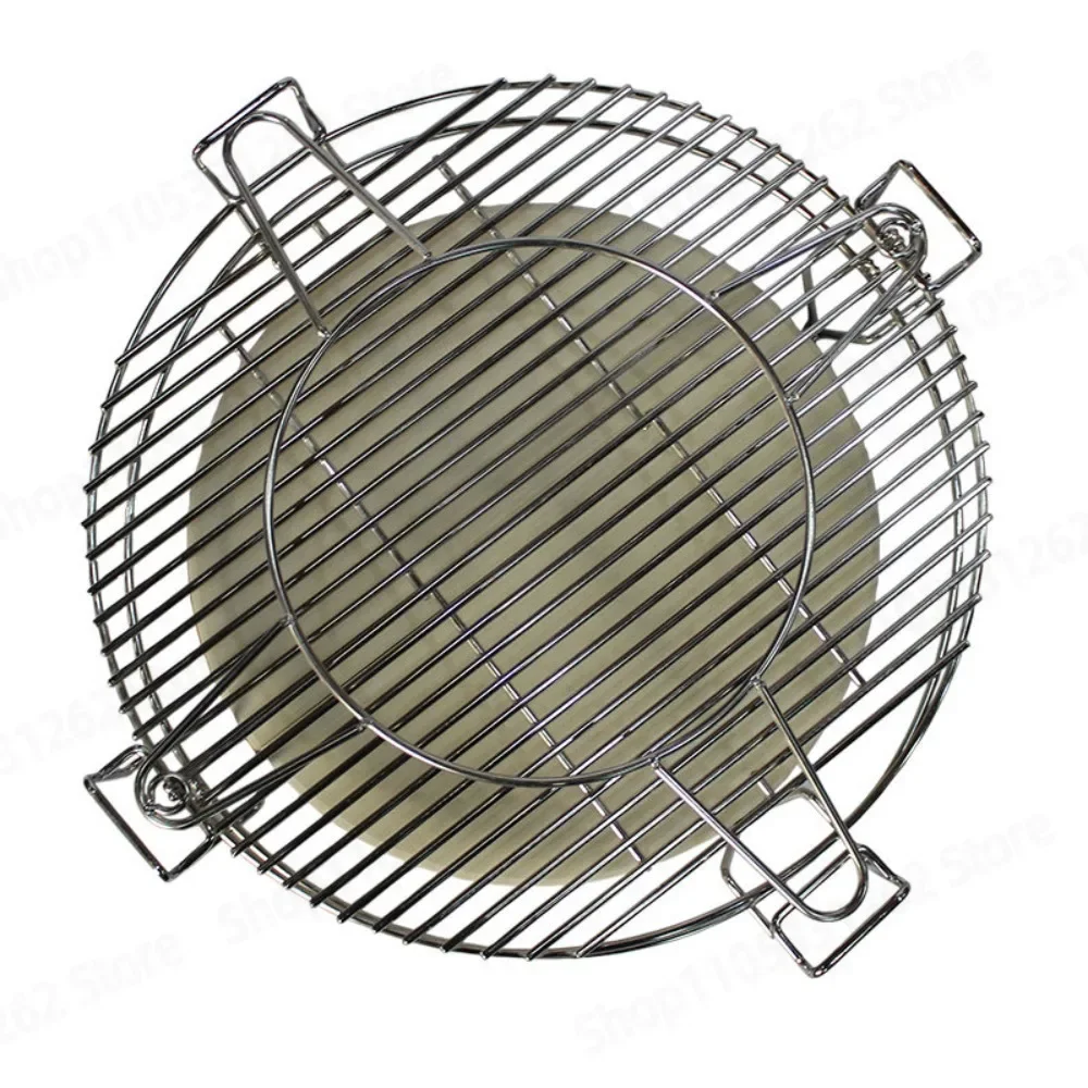 Cordierite Pizza Stone and Stainless Steel Multi Functional System for Kamado Ceramic BBQ Grill Accessories