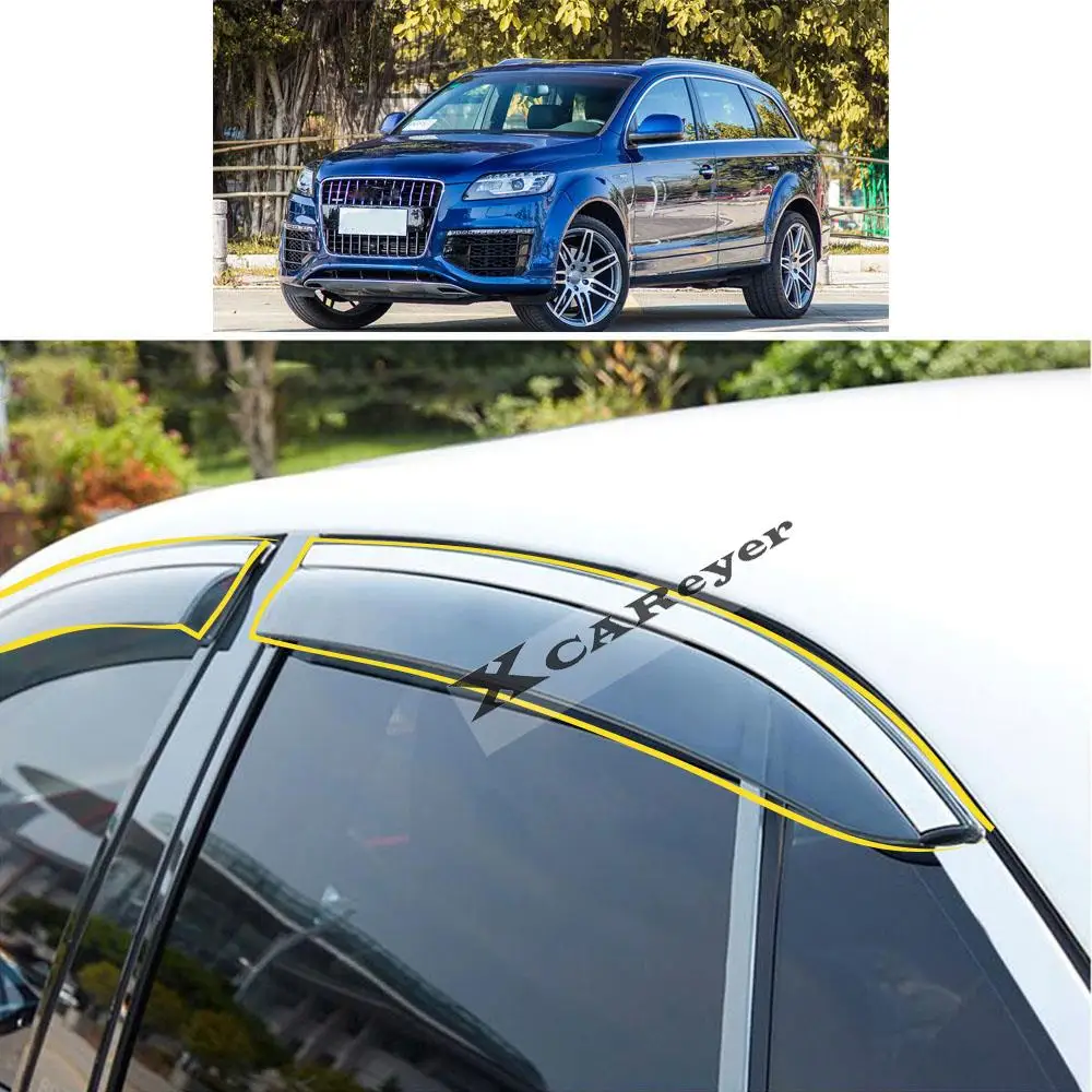 For AUDI Q7 4L 4LB 2006 2007 2008 2009 2010 2011 2012 2013 2014 2015 Sticker Plastic Window Glass Wind Visor Rain/Sun Guard Vent