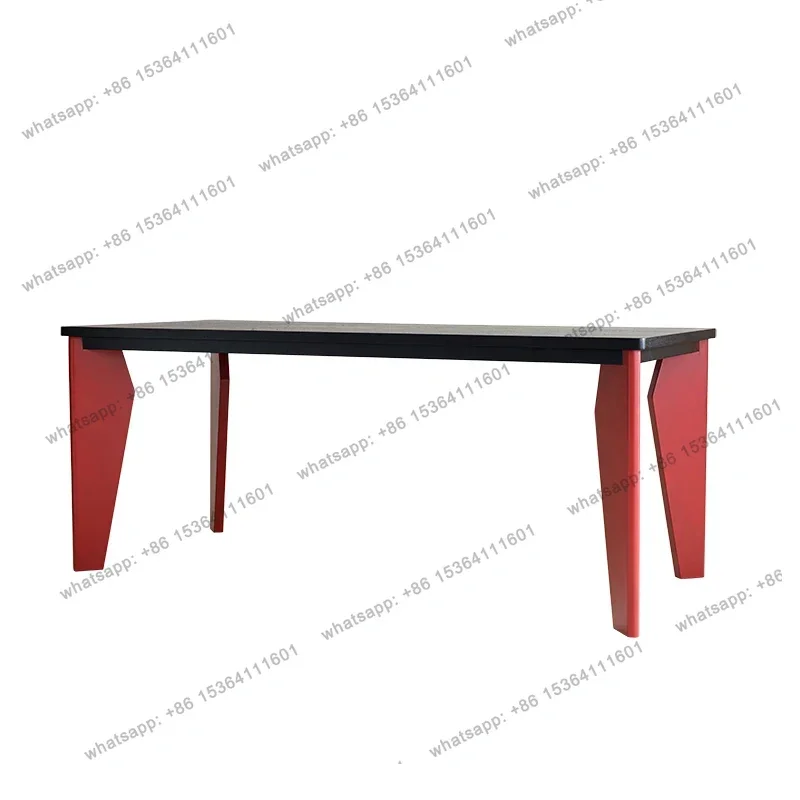 

12Середнежный прямоугольный бытовой обеденный стол из цельного дерева в деревенском стиле