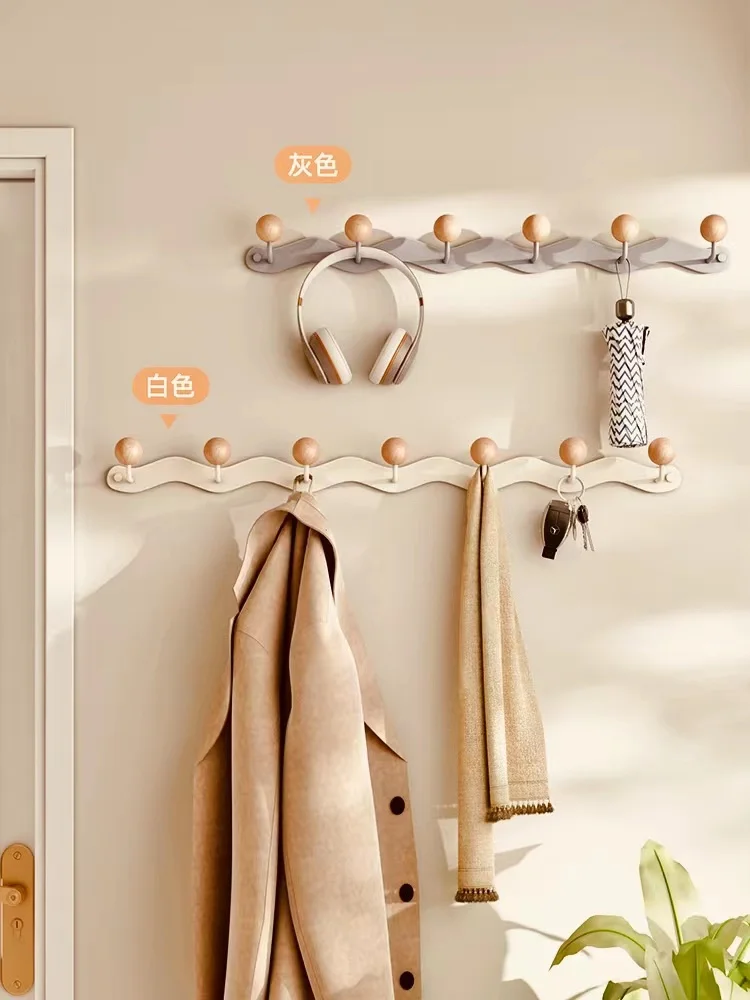 

Wall Hanging Clothes Rack Without Punching Metal Creative Entryway Into The Doorway Hanging Coat 4 Hooks