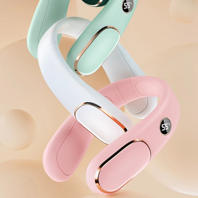 تدفئة معلقة للتخييم في الهواء الطلق ، شحن USB ، مدفئ رقمي للرقبة اليدوية ، شاشة عرض LED ، 4 مستويات من وسادة الحرارة ، أو ما ، الشتاء