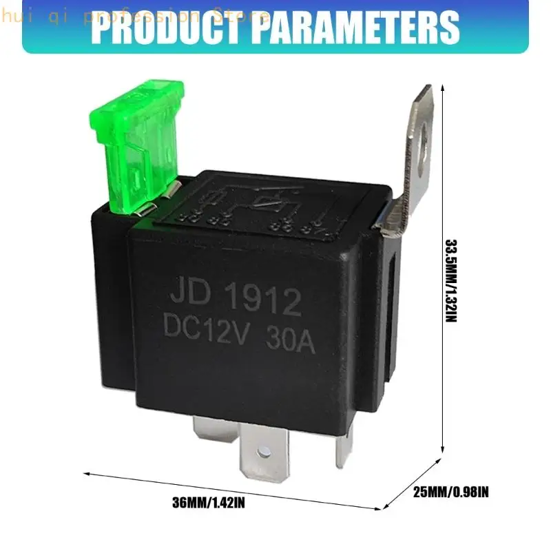 Universal DC12V 30Amp Kfz-Relais mit integriertem Sicherungsschutz 4-Pin SPST für verschiedene Fahrzeugmodelle H8WE – Detail 6