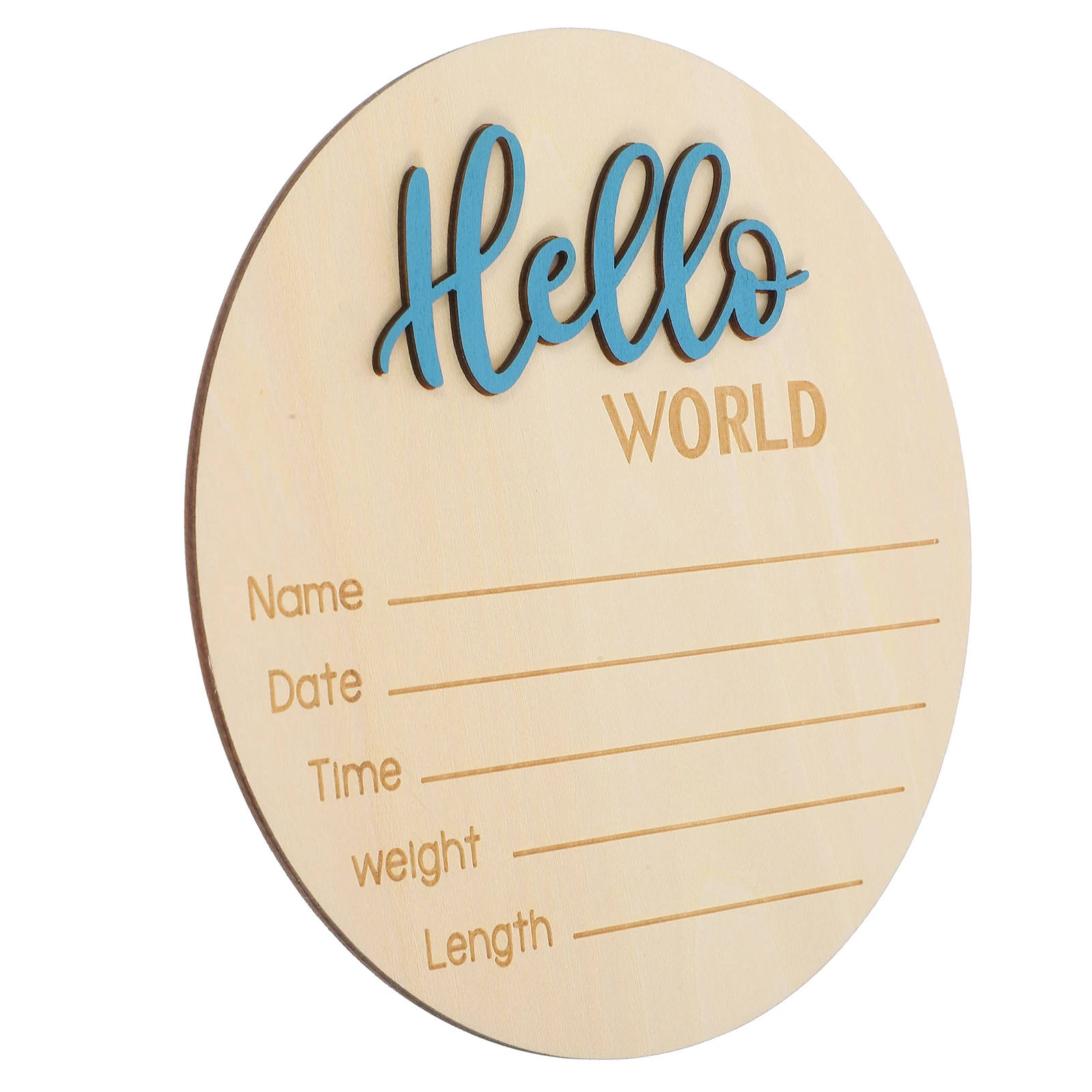 

Baby Birth Announcement Wood Sign Round Shape Delicate Design for Newborn Name Weight Info Recording Excellent Durability