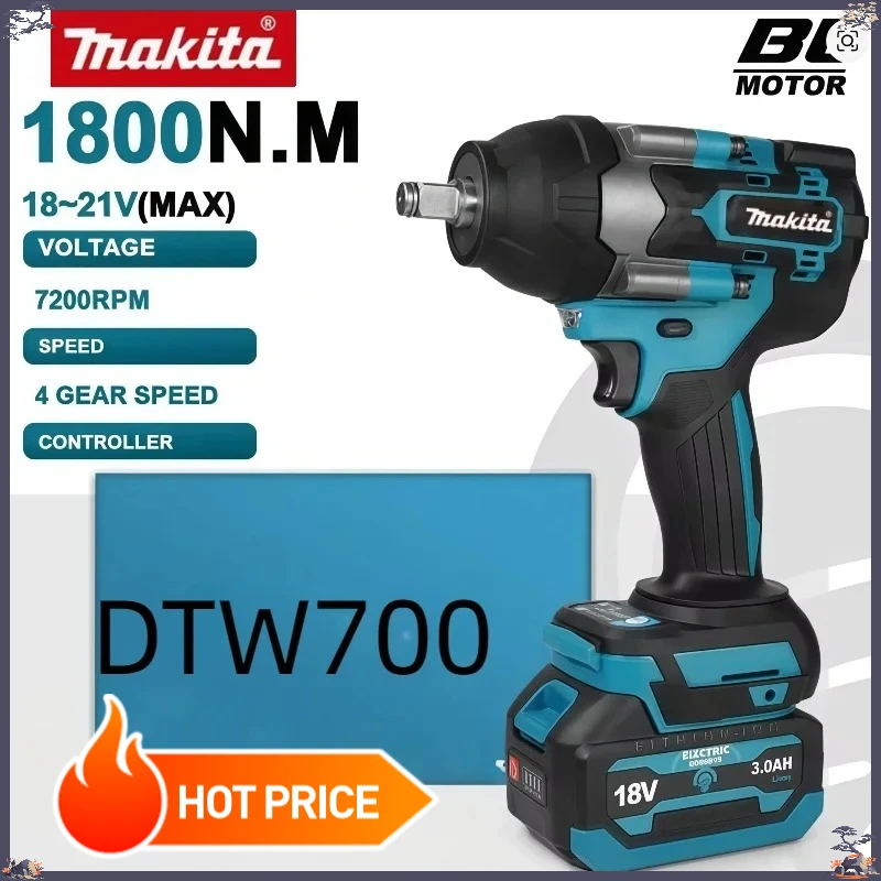 

Makita Brushless Electric Wrench DTW700 Cordless Drill Screwdriver Free Delivery Large Torque Power Tools Torque Wrench 18V