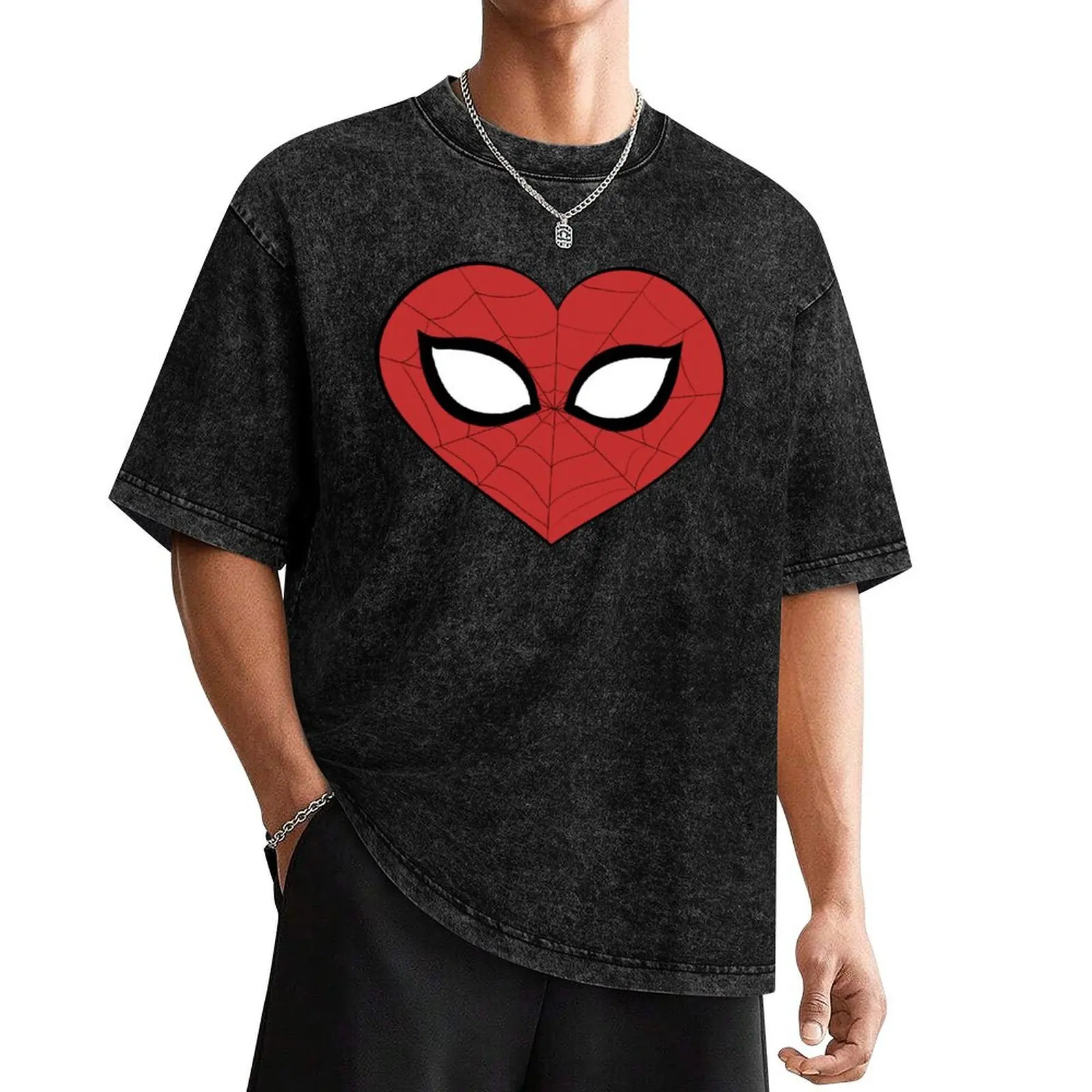 mary jane watson spiderman heart T-Shirt anime essential t shirt custom t shirt Clothing T-shirts for men cotton