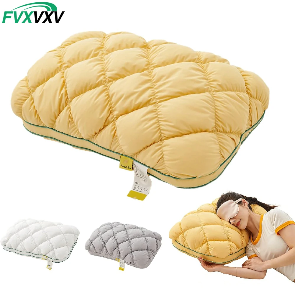 1PCS Pineapple Pillow, Pineapple Cloud-Like Down Pillow, Pineapples Highly Elastic Bed Pillows,Supportive for Back & Side Sleepe