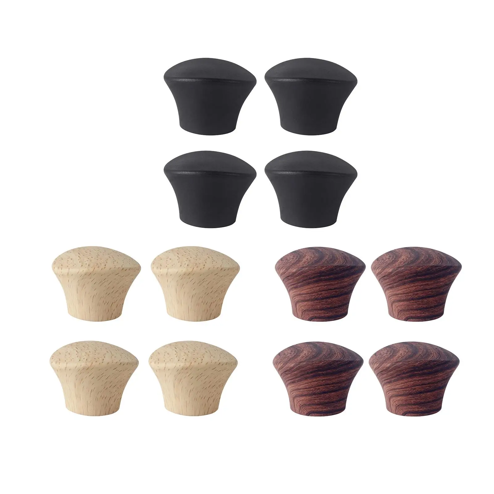 4x Wood Pot Lid Knob, Ergonomic Cookware Part, Handle with Screw Universal for Soup Pots Stew Pot Slow Cookers