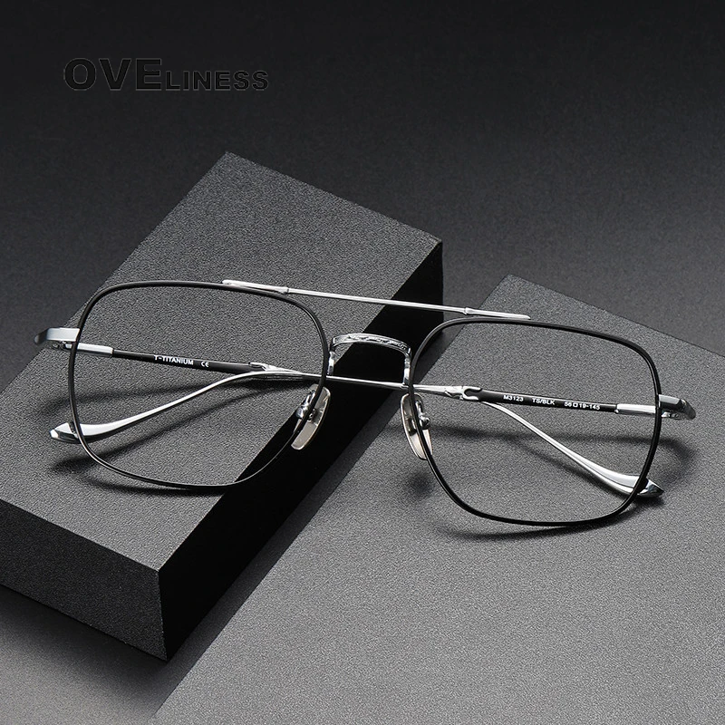 

Pure titanium eyeglasses frames women optical lenses myopia Prescription Glasses Frame Men trends graduated male Pilot Eyewear