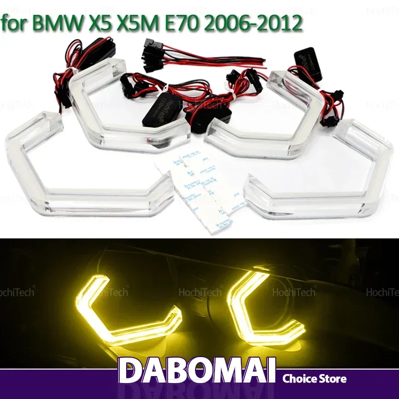 

Ultra Bright M4 Style LED Angel Eyes Bulb Ring Lemon Yellow Lamp DRL Styling Light For BMW X5 X5M E70 2006-2012 Car Accessories