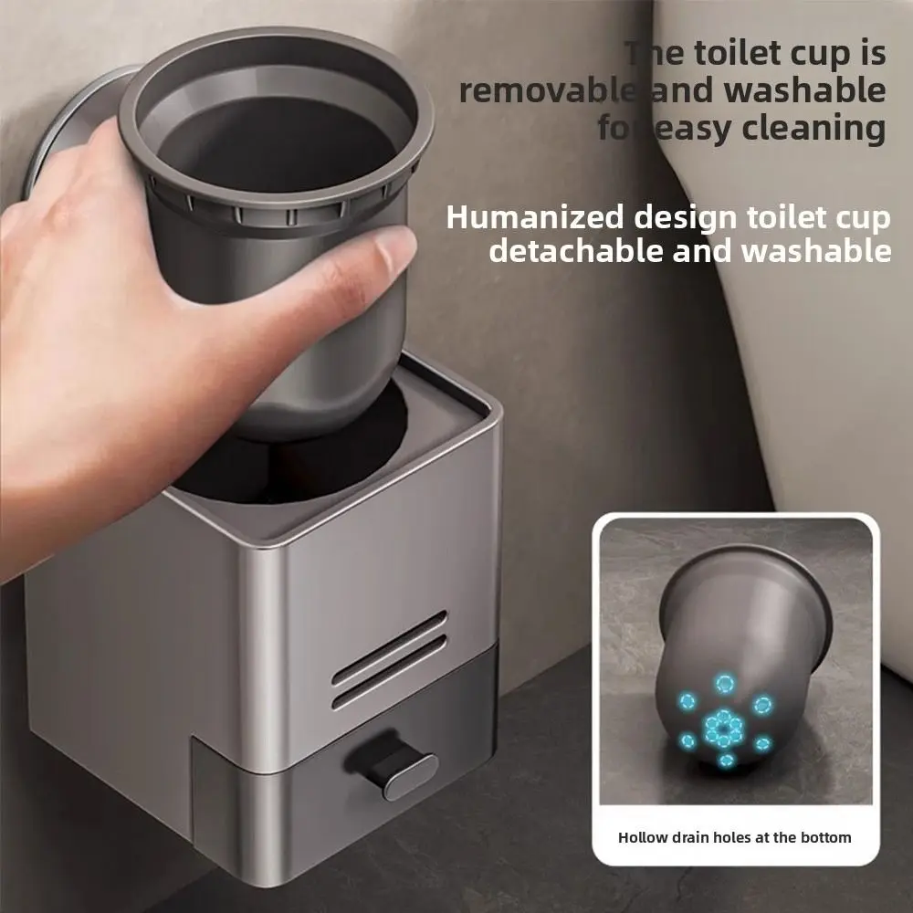 

Дизайн присоски Присоска Туалетная щетка Настенный монтаж без перфорации Стеллаж для хранения туалетной щетки Бытовая сливная коробка