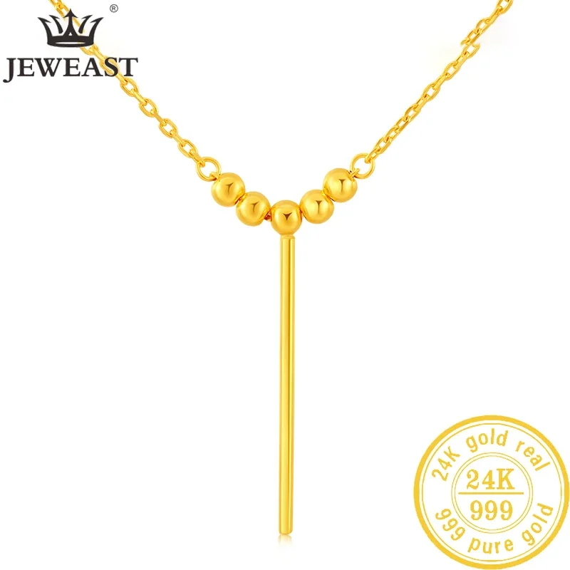 

JLZB 24K Pure Gold Necklace Real AU 999 Solid Gold Chain Beautiful Upscale Trendy Classic Party Fine Jewelry Hot Sell New 2023