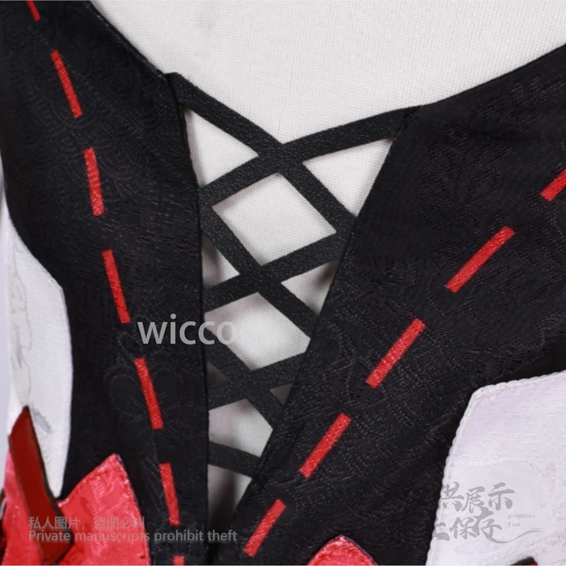 Пиролова Косплей Костюм Игра Wuthering Waves Зажим Для Ушей Парик Сексуальное Платье Головной Убор Чулки Ресницы Реквизит Женский Хэллоуин Вечеринка