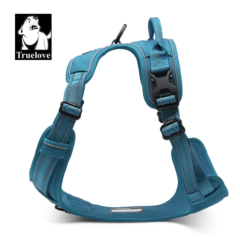 Truelove Pet Dog Harness Reflective High-Elasticity Sponge Padding Adjustable Safety Vehicular Lead Aluminum Alloy D-ringTLH5651